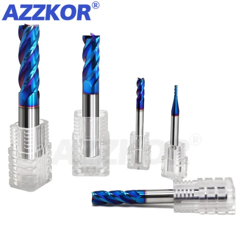 HRC70 4F Milling Cutter Alloy Coating Tungsten Steel Tool Cnc Maching End Mill Azzkor Milling Cutter Kit Milling Machine Tools