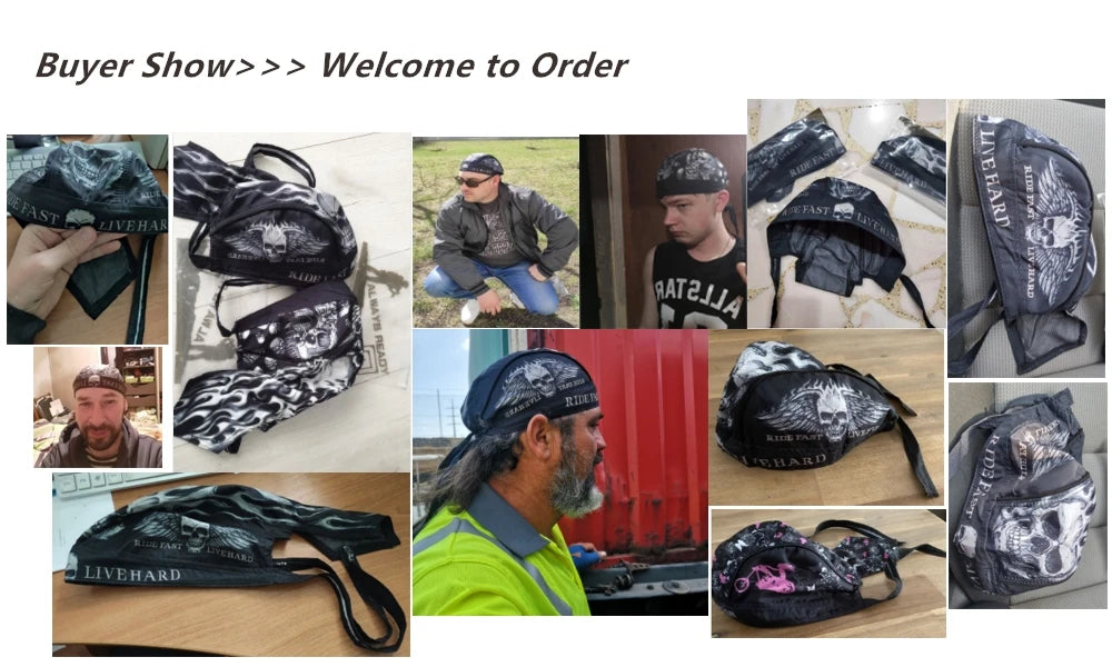 Motorcycle Face Mask Summer Running Cycling Hat Motorcycle Skull Caps Helmet Balaclava Headwrap Bandana Face Shield Headband