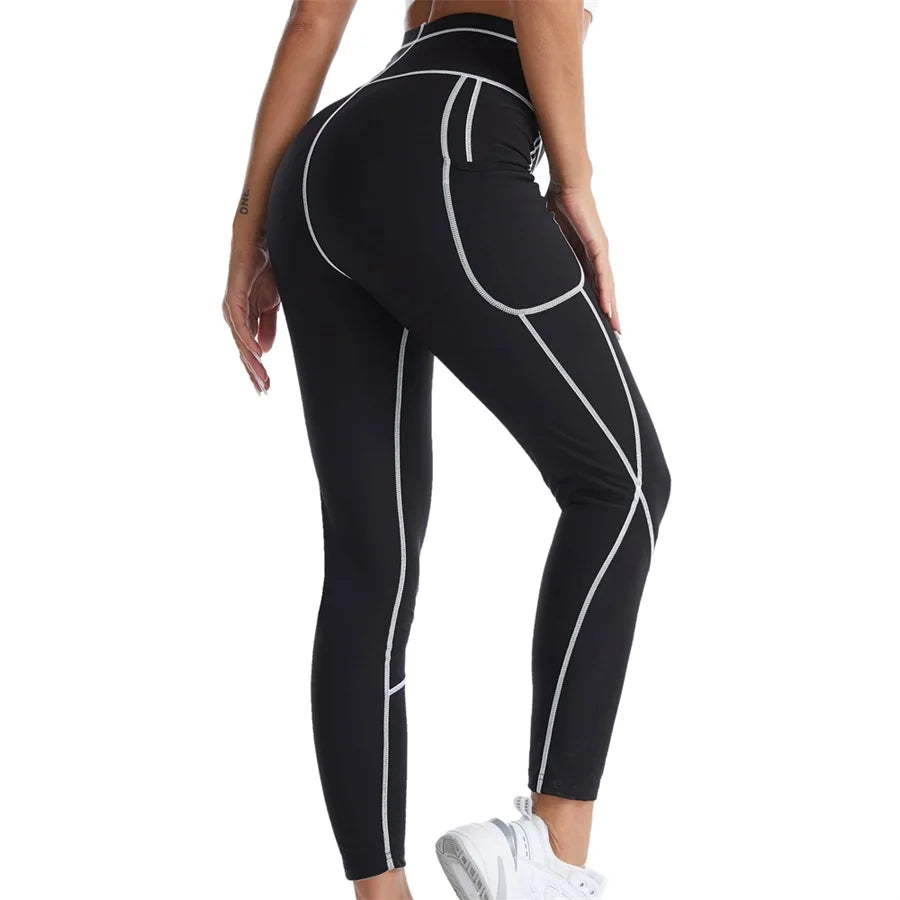 Women Sauna Shaper Pants Body Shaper Full Hot Sweat Effect Coating Slimming Pants Shapewear Workout Gym Leggings Fitness