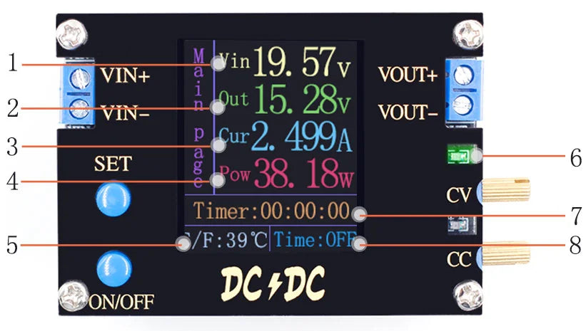 DC DC Automatic Boost/Buck Converter CC CV Power Module 0.5-30V 3A 35W/4A 50W Adjustable Regulated power supply Voltmeter