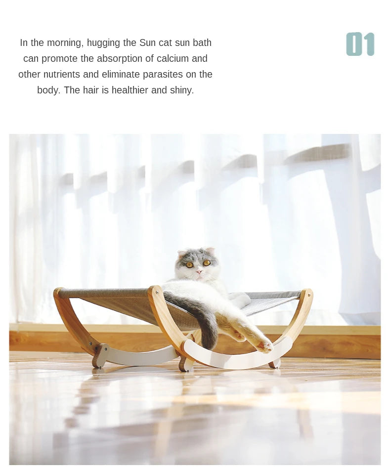 Cat Bed House for Cats Hammock Kitten Rocking Chair Solid Wood Bed Swing Cat Basket Beds and Houses for Cat Pet Supplies Dog