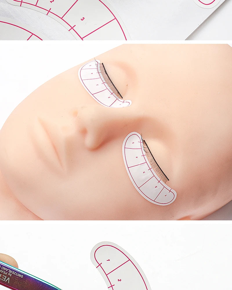 70 Pairs Eyelash Mapping Stickers Under Eye Positioning Tips Sticker for Lashes Extension Practice Eye Pads Paper Patches Tools