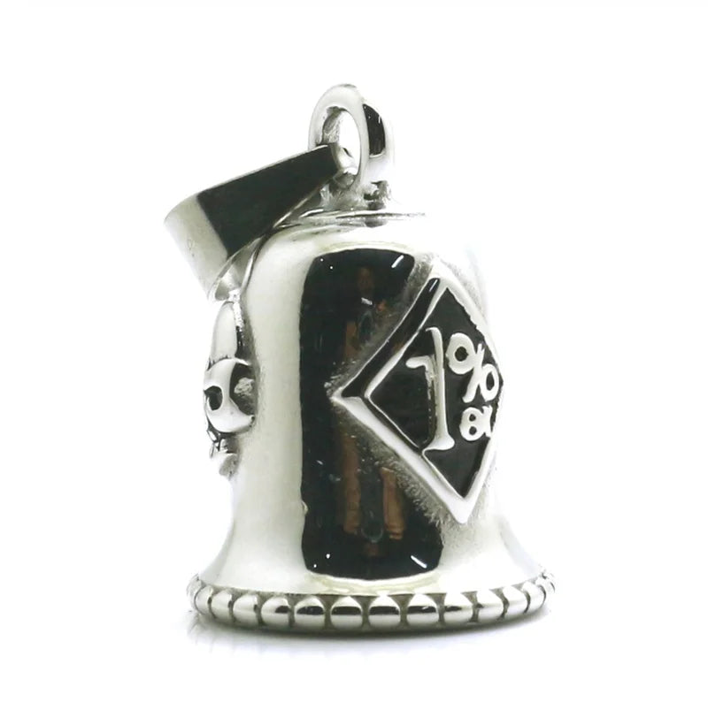 Biker Motorcycle Bell Necklace Charm Men\\\\'s Trend Jewelry Lucky Bell Pendant with Stainless Steel Chain