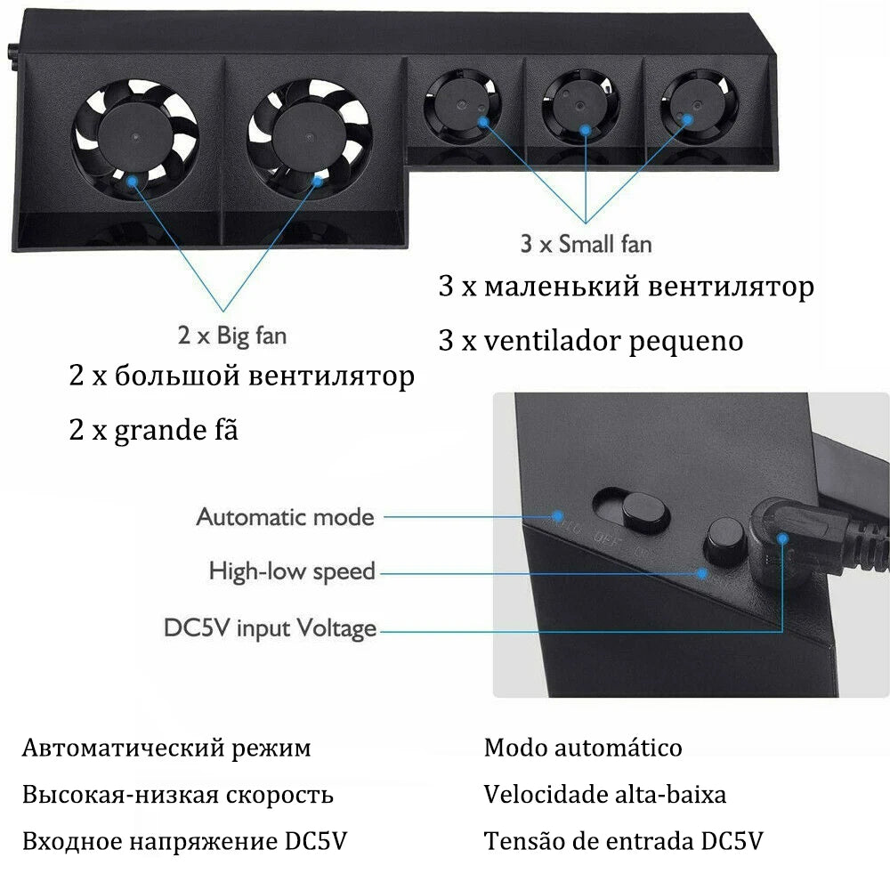 Base Support For Sony Playstation Play Station PS 4 PS4 Pro Slim Stand Control Cooler Cooling Fan Game Console Accessory Holder