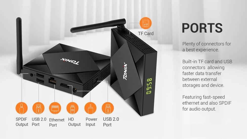 Android 10.0 Tanix TX6S TV Box Allwinner H616 Quad Core 4G RAM 32GB 64GB ROM 2.4G/5GHz Wifi BT 6K H.265 Media Player