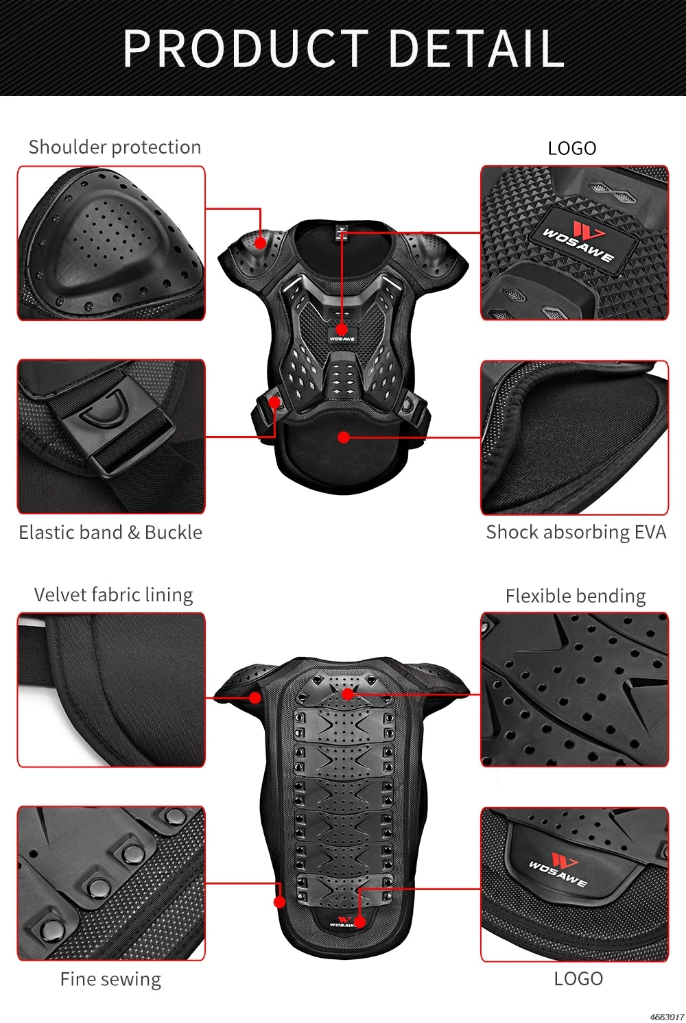 Motorcycle Jacket Adult Chest Back Protector Moto Body Armor Guard Racing Body Protector Armor Jacket Motocross Protective Gear