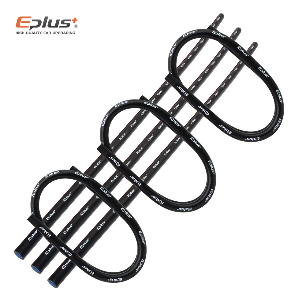 EPLUS 3 Layers Polyester Silicone Hoses Straight 1 Meter Car Engine Universal High Temperature Silica Gel Tube Black Multi Size