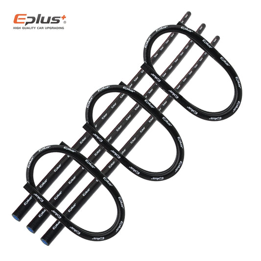 EPLUS 3 Layers Polyester Silicone Hoses Straight 1 Meter Car Engine Universal High Temperature Silica Gel Tube Black Multi Size