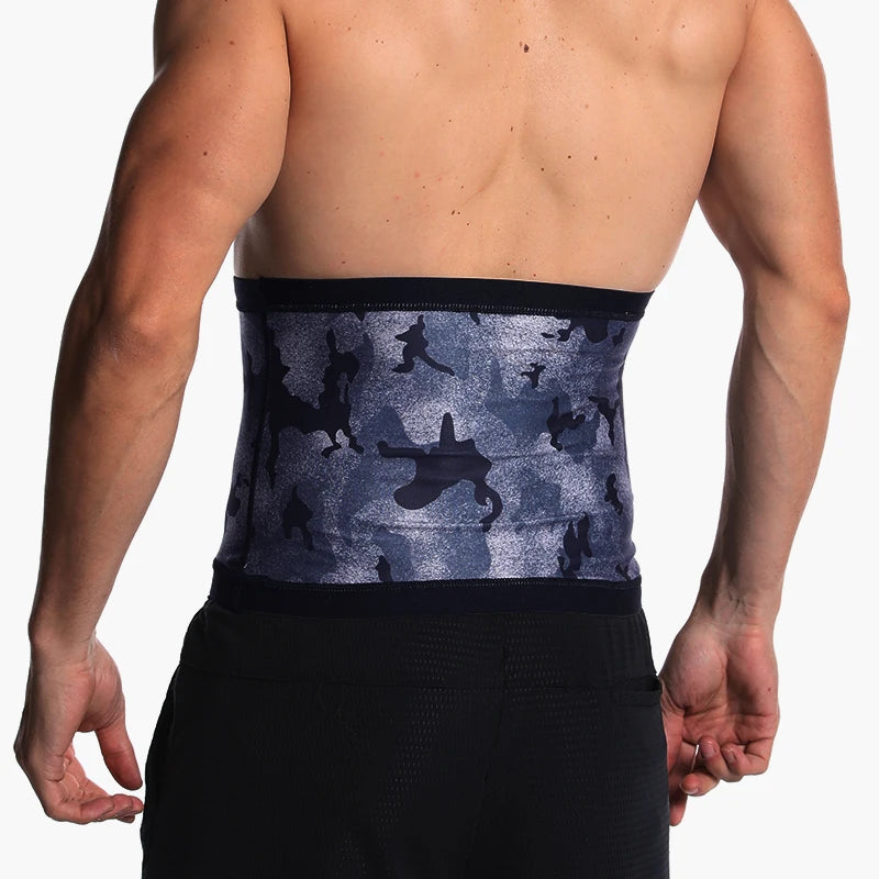 Men Modeling Strap Reductive Belt Sport Abdomen Weight Loss Shapers Waist Trainer Camouflage ion coating Sauna Sweat Girdle