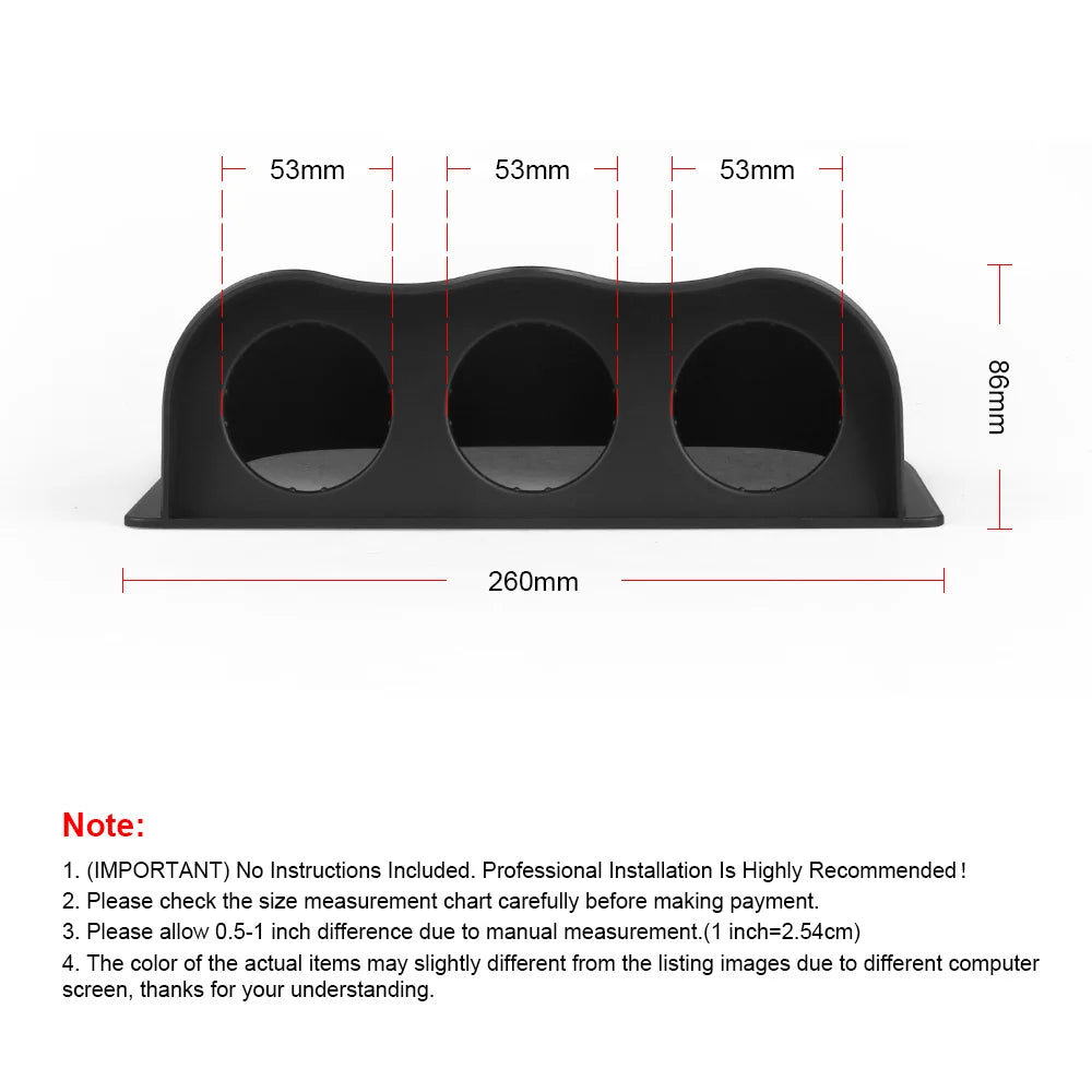 2 inch 52mm Racing Dash Board Dual Triple Gauge Pod Black Carbon Fiber Color Gauge Pod Mount Holder