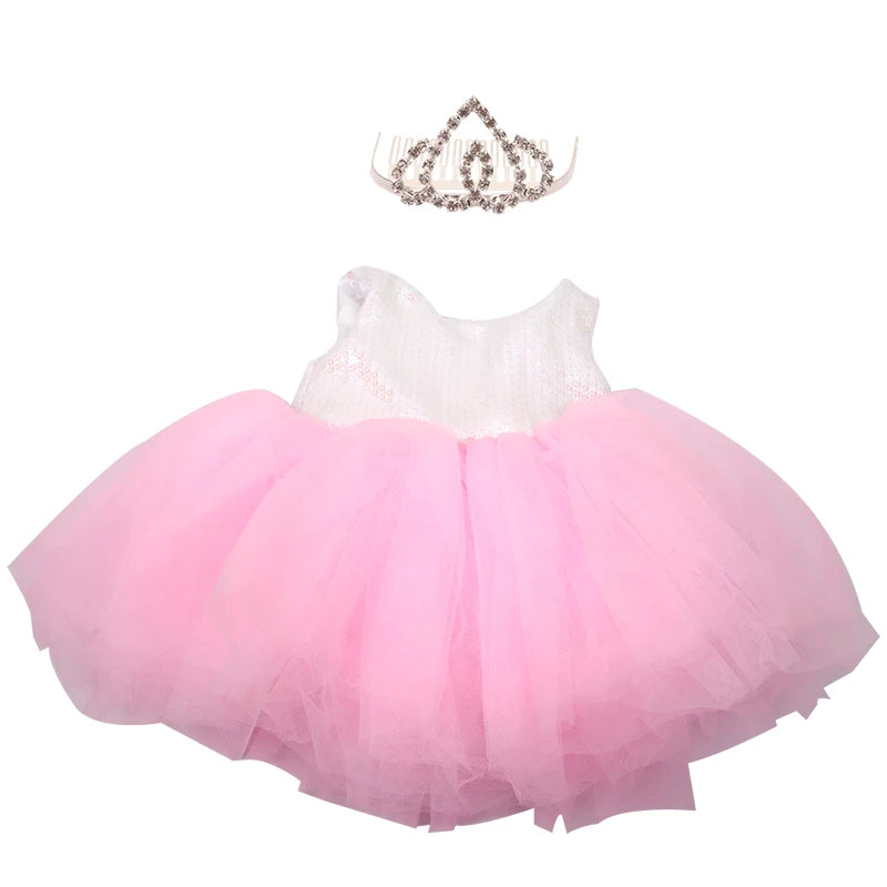 Sequins Dress Doll Clothes For 17 Inch&43cm Baby New Born Doll Brilliant Party Reunion Doll Skirt For American 18 Inch Doll DIY