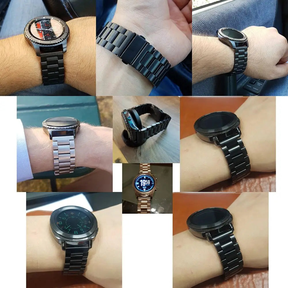 20mm 22mm 18mm 24mm Stainless Steel Strap for Samsung Galaxy Watch 6Classic 6 5 4 5Pro 40mm 44mm 43mm 47mm Gear S3 for Huawei GT