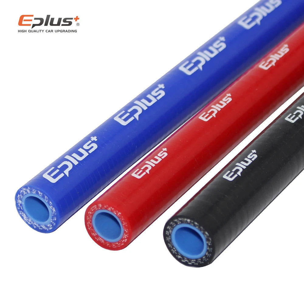 EPLUS 3 Layers Polyester Silicone Hoses Straight 1 Meter Car Engine Universal High Temperature Silica Gel Tube Black Multi Size