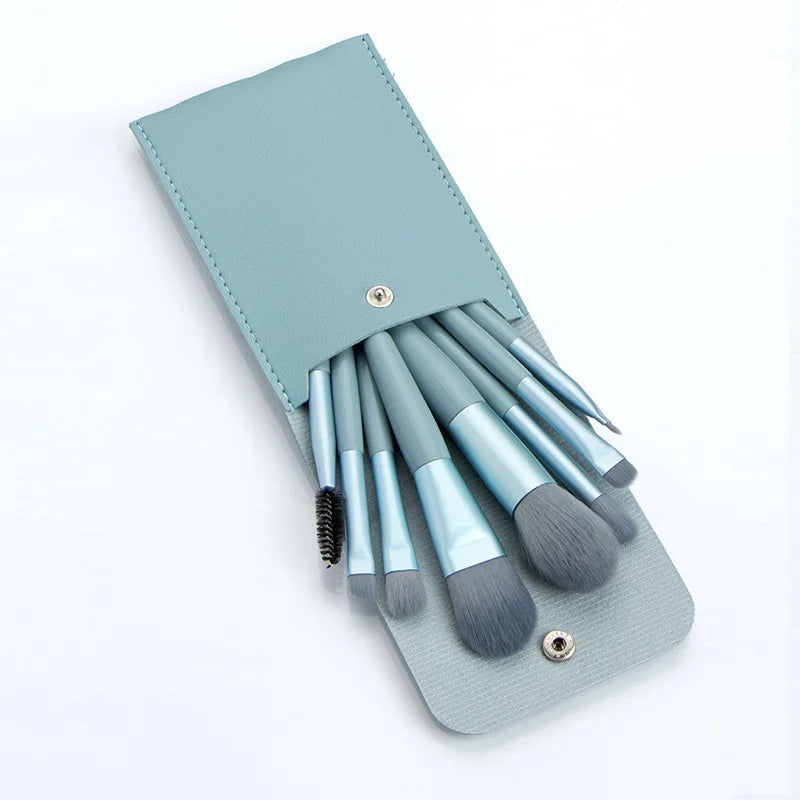 Ronshadow 8Pcs Professional Mini Makeup Brushes Set  Blush Foundation Powder Make Up Brush Tools Kit