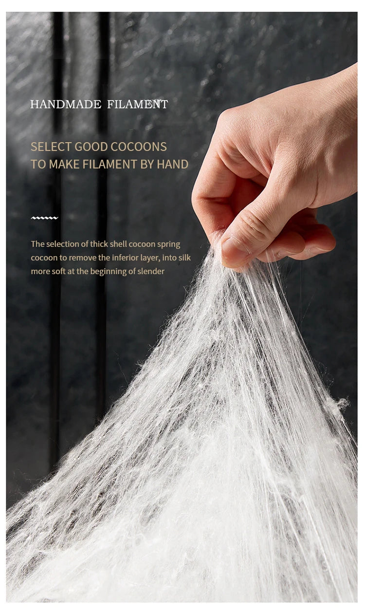 Natural Silk Quilt Mulberry Silk Quilt for Summer Winter Duvet King Queen Twin Size Bedding Handmade Pure Color Students Quilt