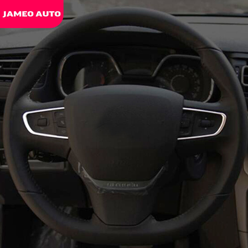 Jameo Auto Steering Wheel Cover Sticker For Peugeot 408 14-19 508 11-18 3008 16-18 Citroen C3-XR 15-18 C4 16-18 Interior Parts