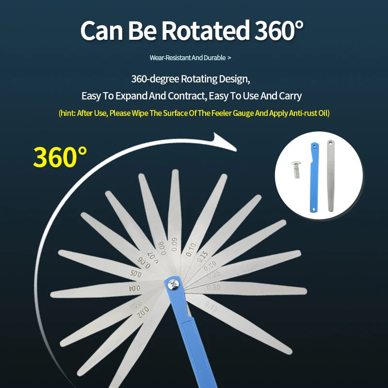 100B17 Feeler Gauge Spark Plug Gauge Filler Gauge Valve Probes Metric Thickness Set Probe Thickness Gauge Spark Plug Gap Tools