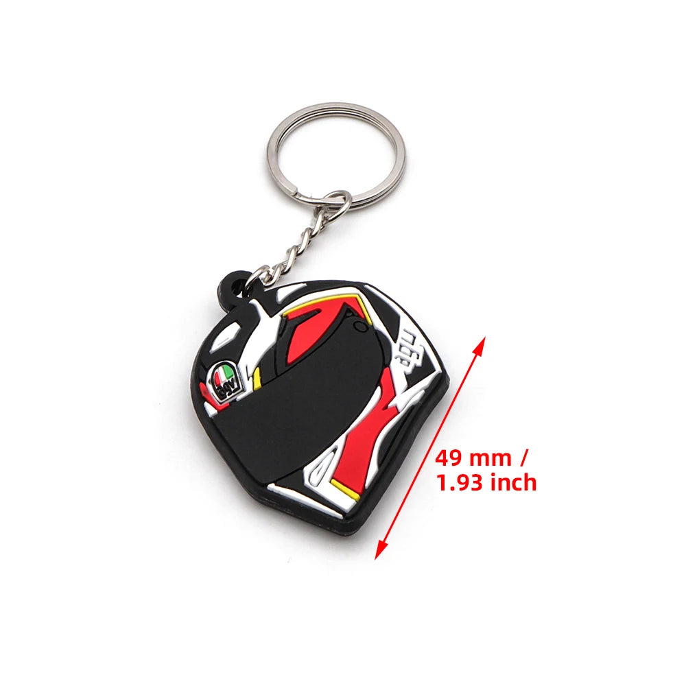 For Ducati Motorcycle Keychain Rubber Keyring Logo Key Chain 3D Sign Key Ring Helmet Keydiy Boots Shoes Model Accessories