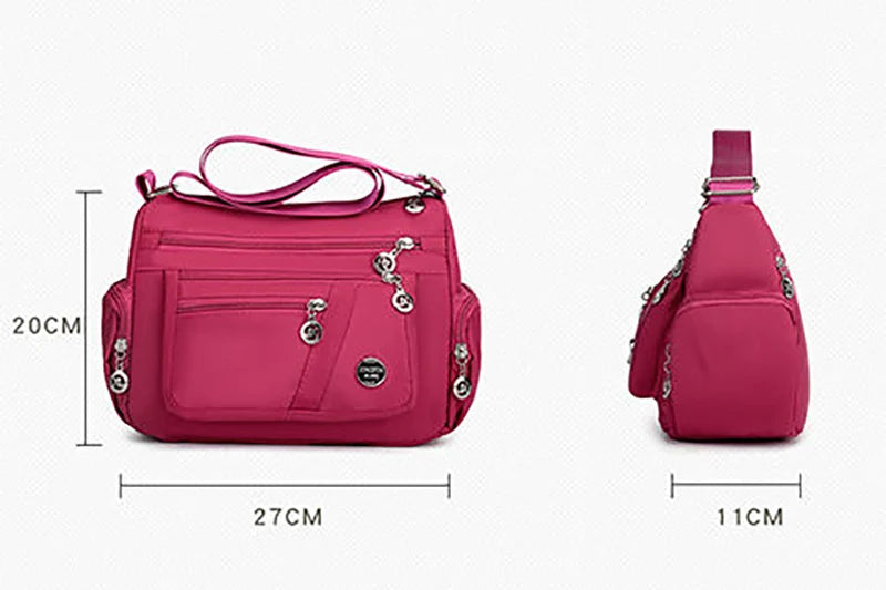 Large Capacity Women Crossbody Bag Waterproof Tote Casual Nylon Shoulder Bag Purse Handbag Lightweight Travel Messenger Bag
