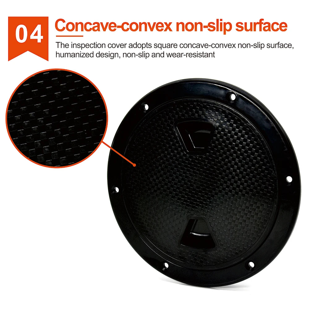 4 6 8inch ABS Hatch Cover Round Deck Inspection Access Plastic White Black Boat Screw Out Deck Inspection Plate For Yacht Marine