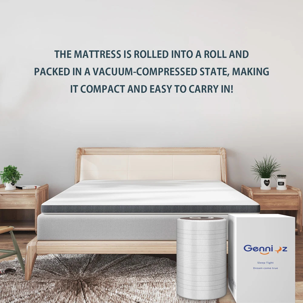 Premium Memory Foam Mattress Toppers with Zipper Bamboo Cover Soft Gel Foam Bed King Queen Twin FUll Size Mattress Help Sleep