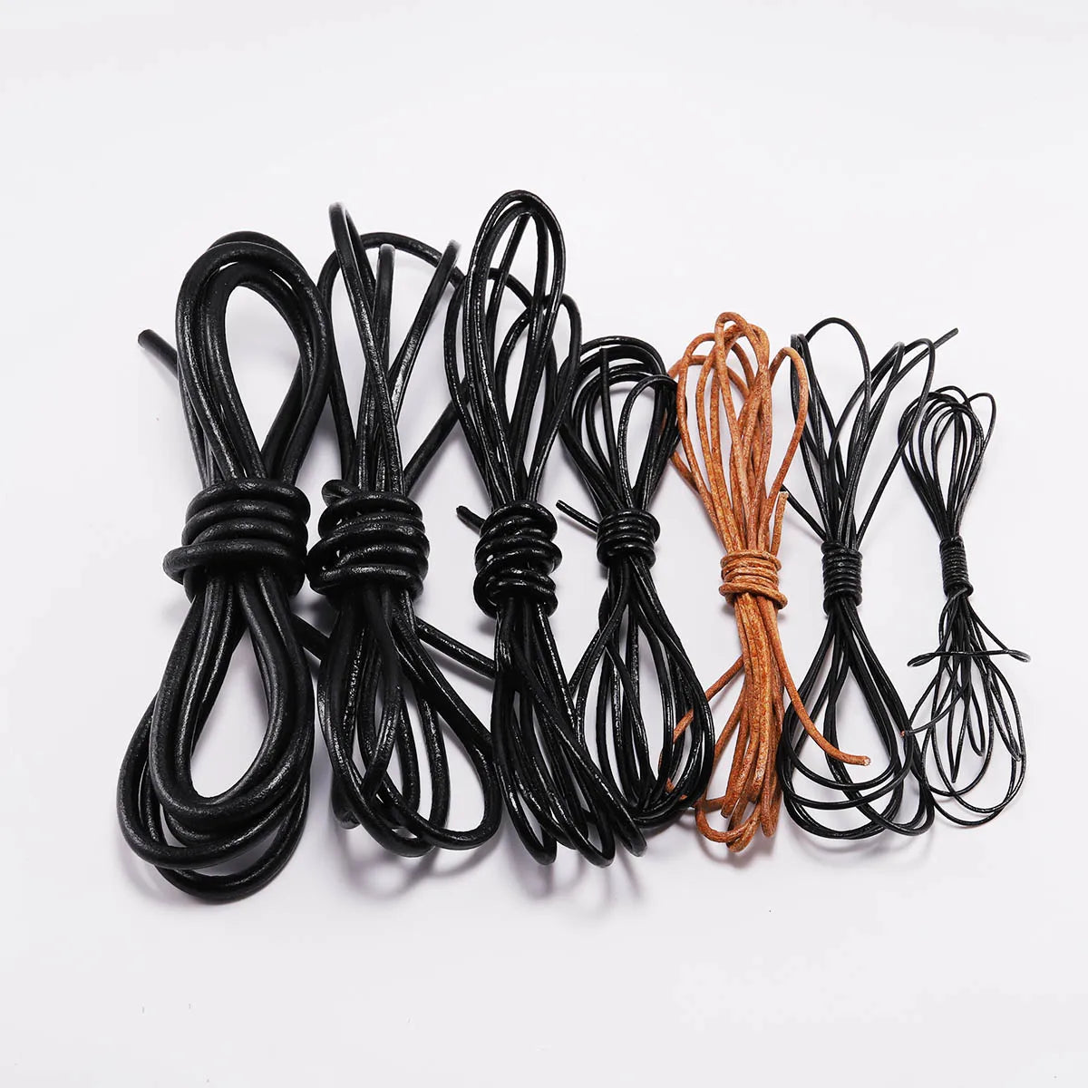5 Meters/Lot 1-6mm Genuine Cow Leather Round Thong Cord DIY Bracelet Findings Rope String For Jewelry Making