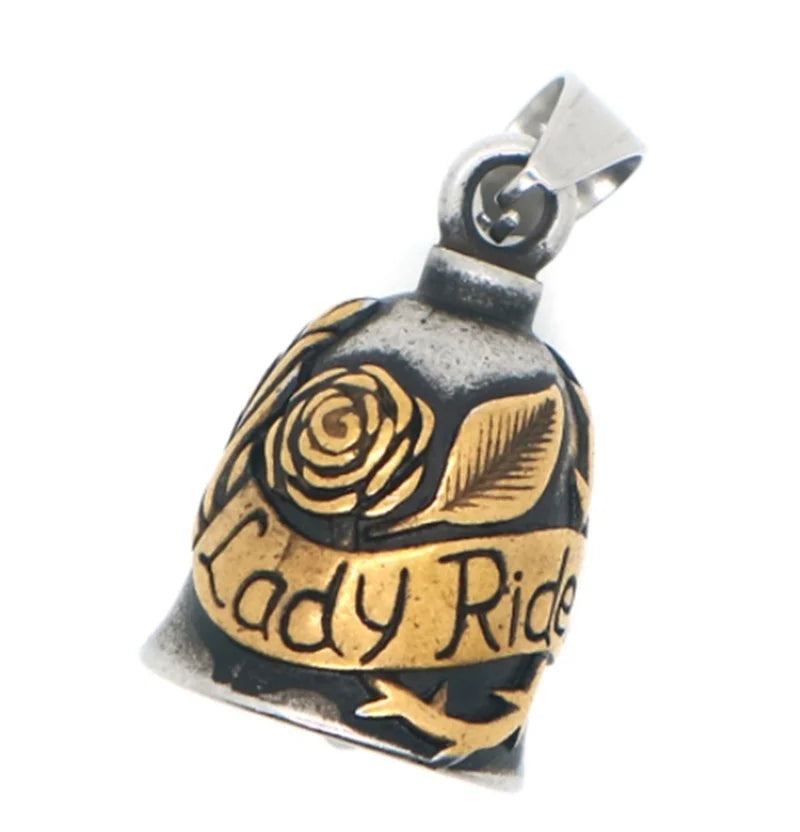 Biker Motorcycle Bell Necklace Charm Men\\\\'s Trend Jewelry Lucky Bell Pendant with Stainless Steel Chain