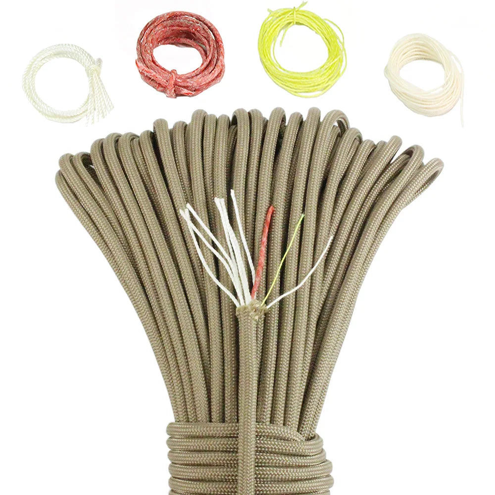 Noble Eagle 25FT 7.5M 550 10-core paracord 4mm outdoor Camping Survival tool PE fire rope fishing cotton line Parachute Hiking