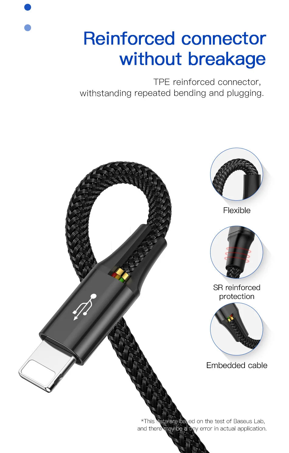 Baseus 4 in 1 USB Cable Type C Cable for Samsung S20 Xiaomi Mi 9 Cable for iPhone 12 X 11 Pro Max Huawei Charger Micro USB Cable