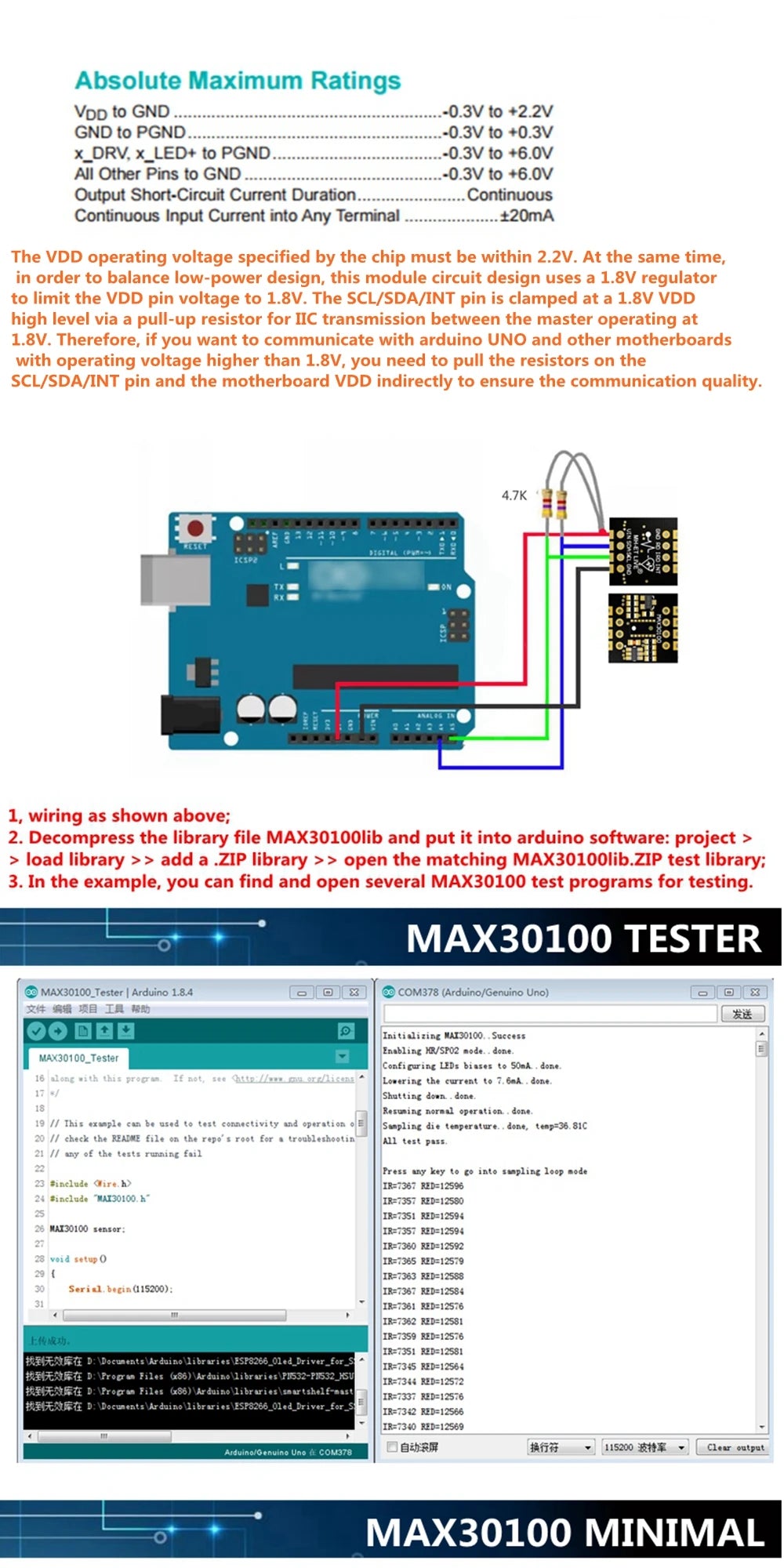 MH-ET LIVE MAX30102 MAX30100 Heart rate Sensor Module Puls detection Blood oxygen concentration test For Arduino Ultra-Low Power