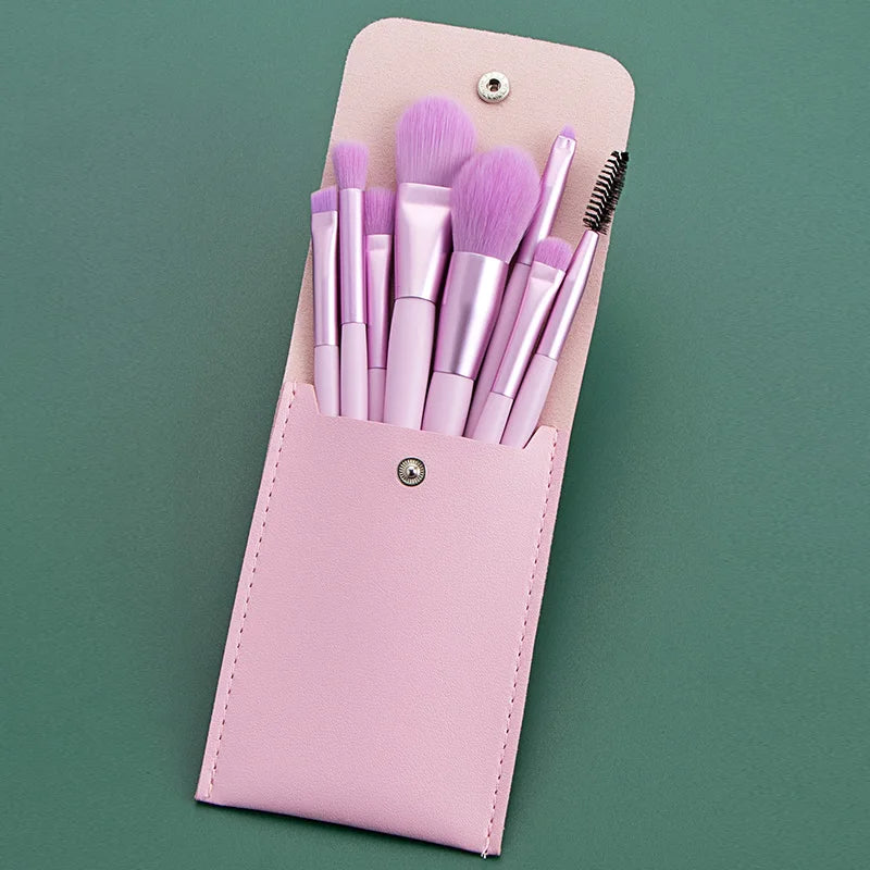 Ronshadow 8Pcs Professional Mini Makeup Brushes Set  Blush Foundation Powder Make Up Brush Tools Kit