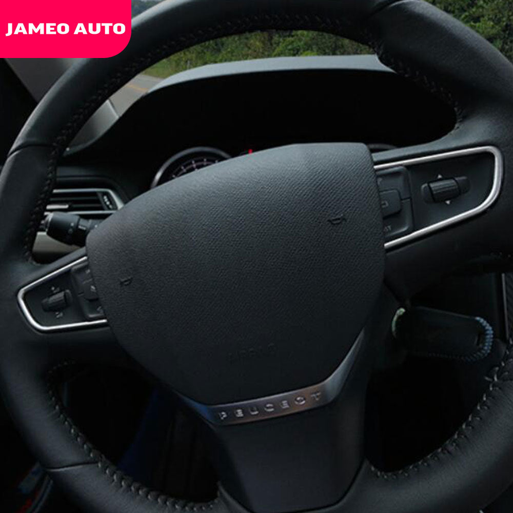 Jameo Auto Steering Wheel Cover Sticker For Peugeot 408 14-19 508 11-18 3008 16-18 Citroen C3-XR 15-18 C4 16-18 Interior Parts