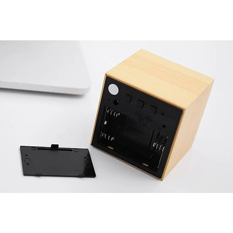 USB/AAA  Clocks LED Wooden Alarm Clock Watch Table Voice Control Digital Wood Despertador Electronic Desktop Table Decor