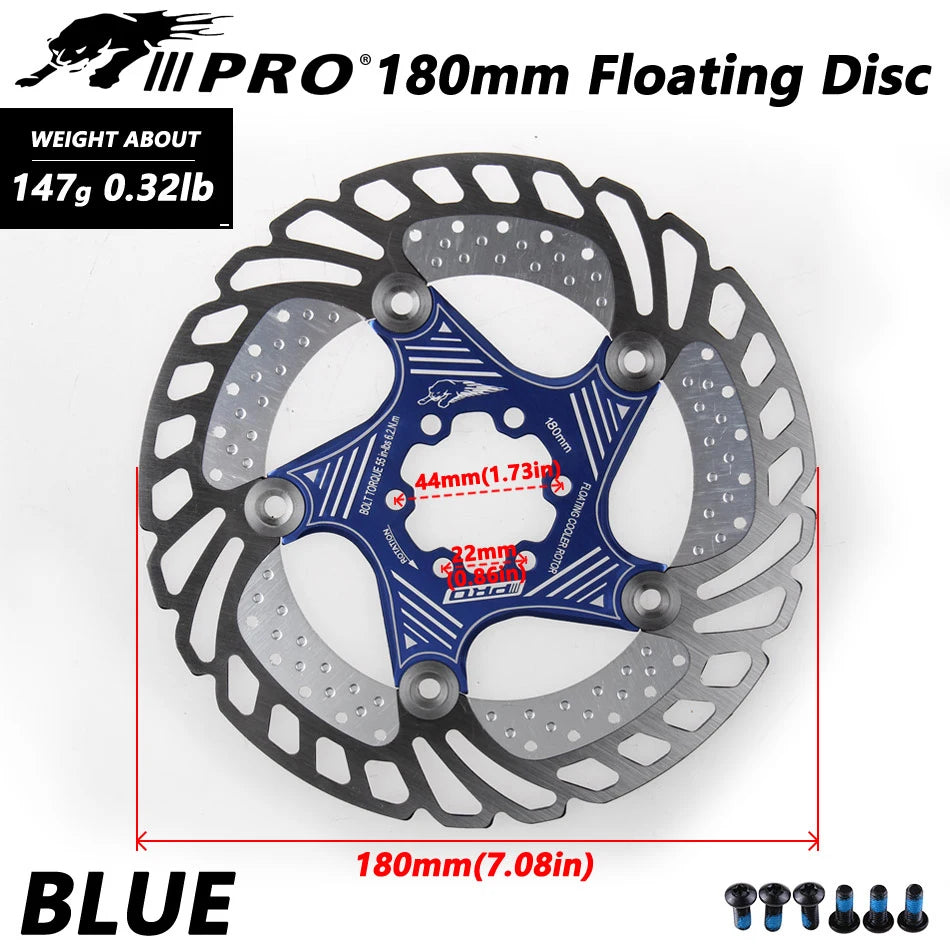 IIIPRO MTB Cooling Disc Brake Heat Dissipation  6 Inch 140/160/180/203mm Rotor Down Hill Floating Bicycle Brake Rotor