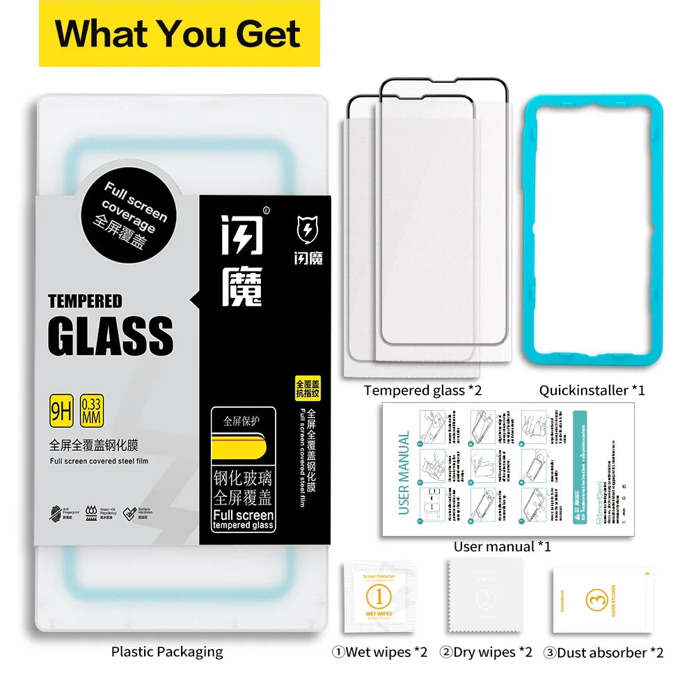 SmartDevil for iPhone 14 11 Full Cover Tempered Glass for iPhone 13 Pro Max 12 mini 7 8 X XS XR SE 3 2020 Screen Protector HD