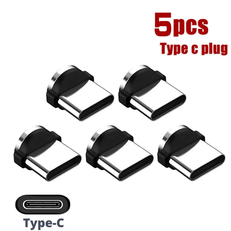 USLION 5PCS Type C Micro USB Magnetic Plugs For Mobile Phone Replacement Parts Durable Type C Converter Charging Cable Adapter