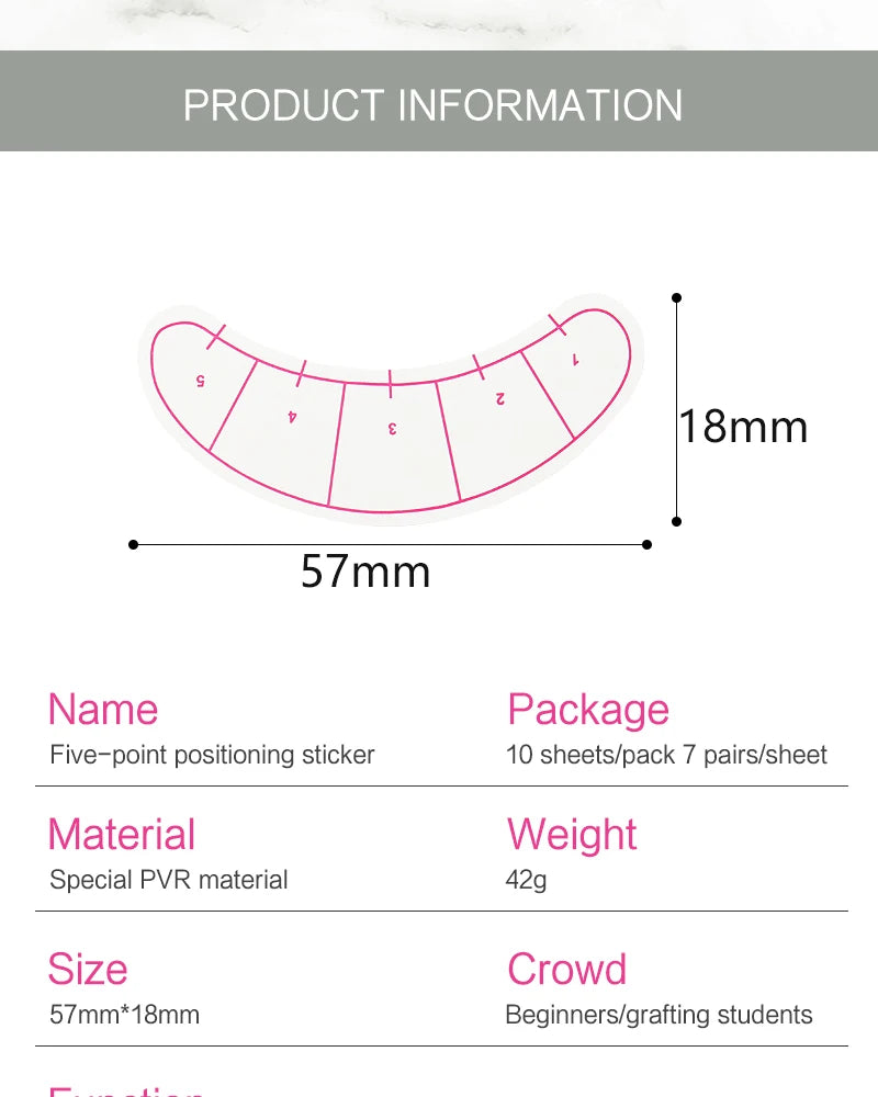 70 Pairs Eyelash Mapping Stickers Under Eye Positioning Tips Sticker for Lashes Extension Practice Eye Pads Paper Patches Tools