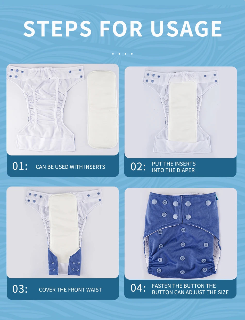 HappyFlute 1Pc Random Print Suede Cloth Inner Baby Nappy Waterproof And Reusable Dual Gussets Cloth Diaper