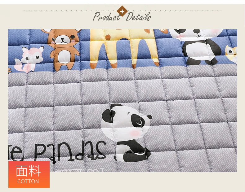 Comfortable Soft Foldable high quality Tatami Mattress single double Thick warm cotton cute cartoon topper Mattress with straps