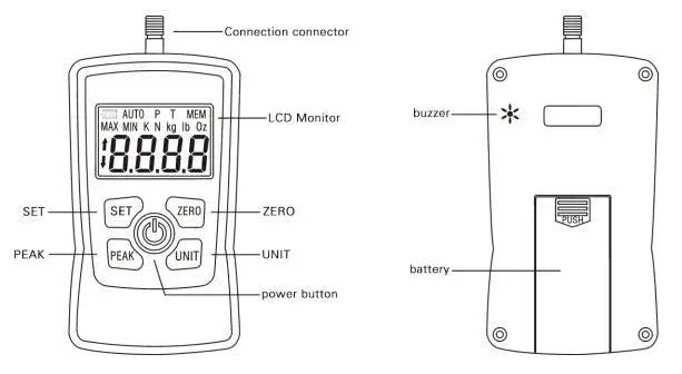 SHAHE Digital Force Gauge With Backlight Electronic Push Pull Force Gauge Digital Dynamometer Portable Pull Tester