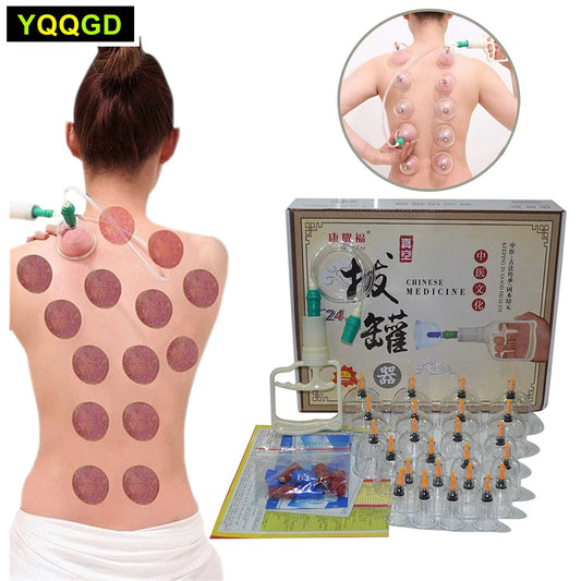 Cupping Massage Cups Therapy Sets Hijama Chinese Acupoint with Vacuum Pump for Body Back Massage Pain Relief Physical Therapy