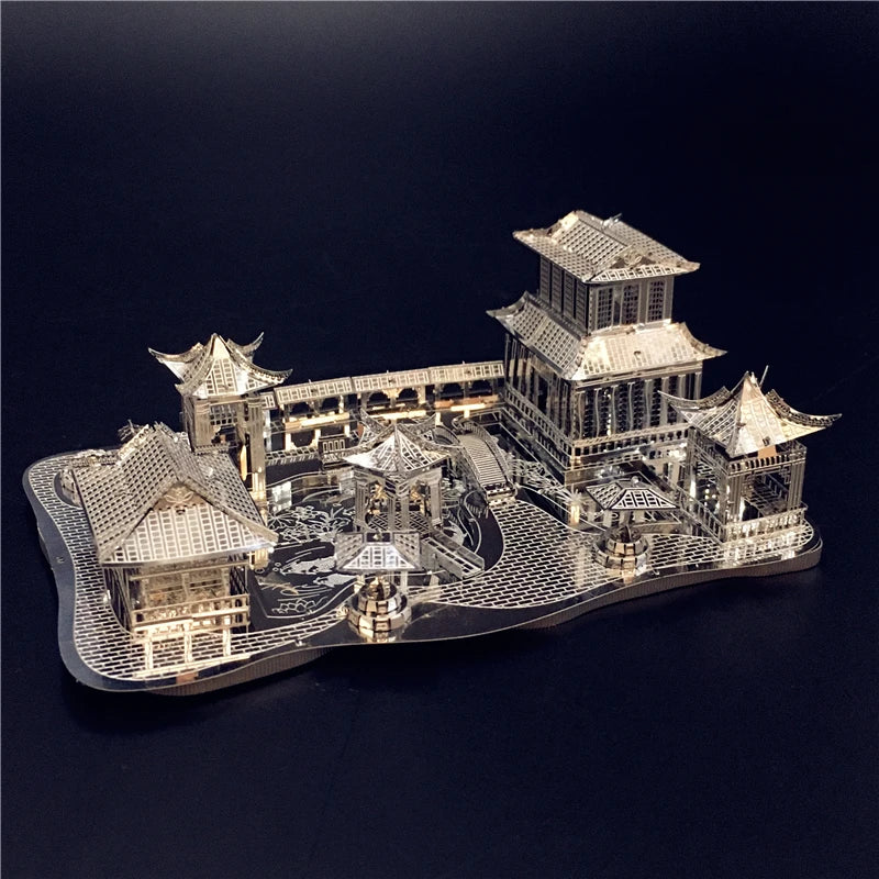 3D Metal Puzzle Chinese classical Gardens of Suzhou Building Diy 3D Model Kits Laser Cut Assemble Jigsaw Toys