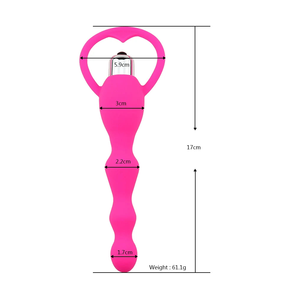 Vibrating Protaste Massager Anal Beads Vibrator Butt Plug Sex Toy for Men Women Silicone Anales Trainer Fun Toys for Beginners