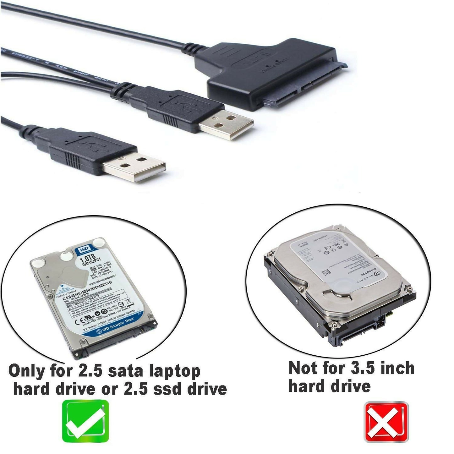 USB to SATA Cable for 2.5" SATA HDD