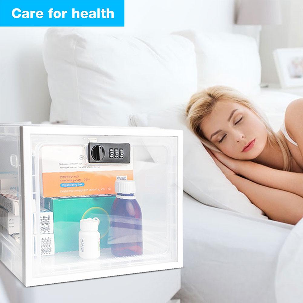 Refrigerator Food Transparent Storage Box With Combination Lock Medicine Box Compact Sanitary Mobile Phone Tablet Password Box