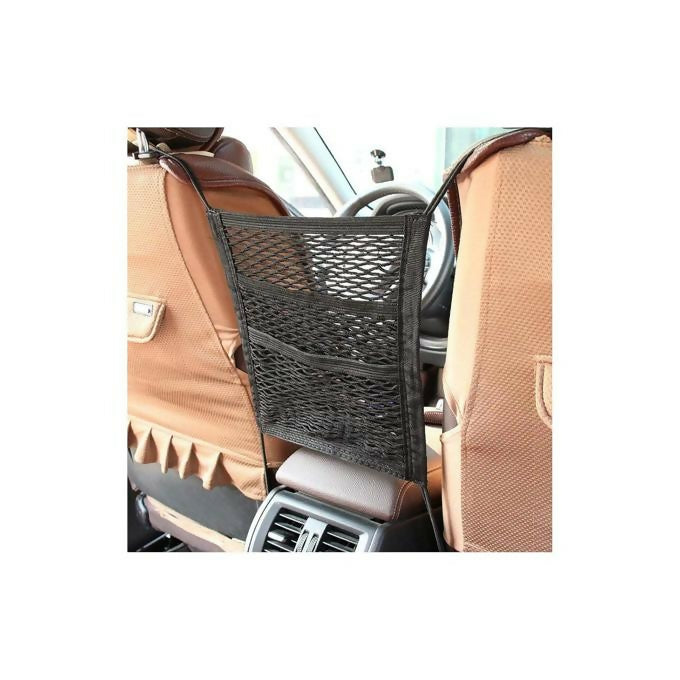 Car Mesh Organizer, Seat Back Net Bag, Super stretch 2slot Net Organizer for in Between Car Front Seats