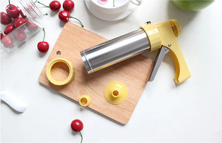 Cookie Press Kit Biscuits Maker Gun Sets With 13 Cookie Press Molds & 8 Pastry Piping Nozzles Cake Decorator Sets KC0225