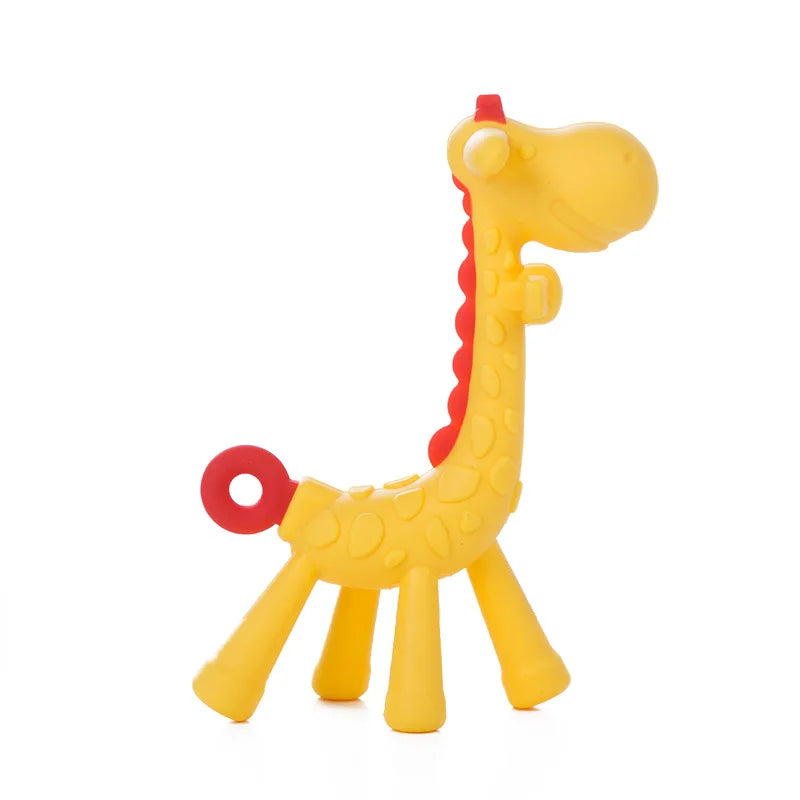 Dr.isla 1 pcs Silicone Teethers Giraffe Cartoon Baby Ring Teether BPA Free Silicone Chew Charms Baby Teething Teeth Gift Toys