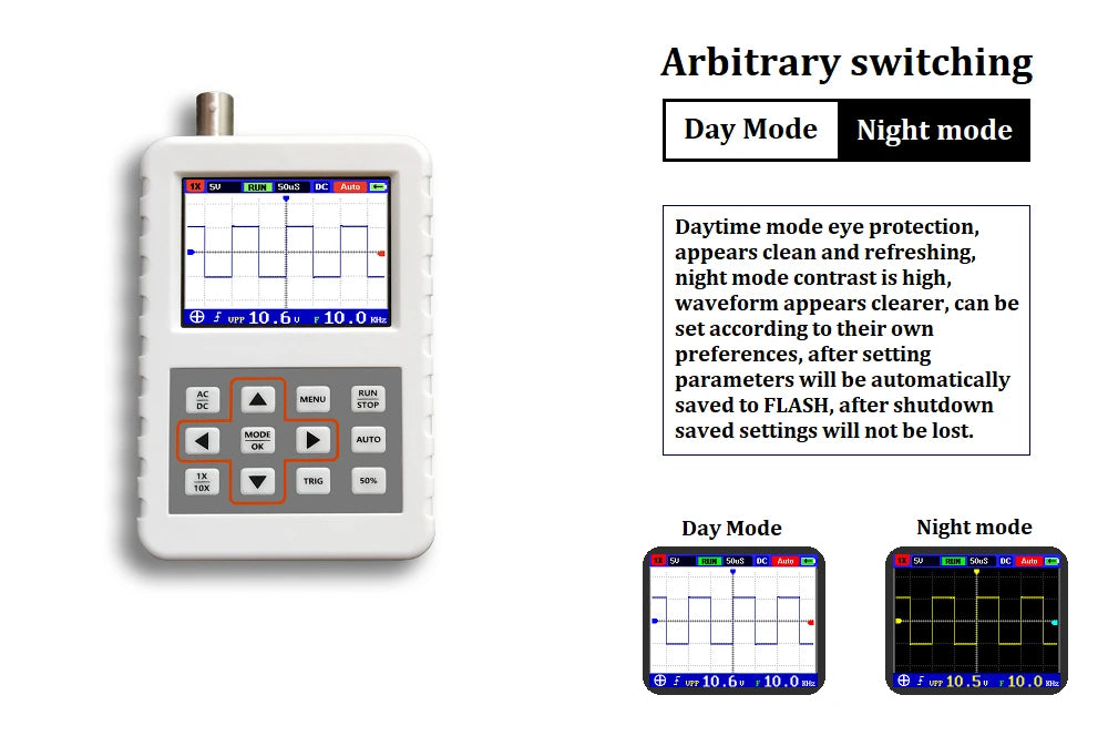 FNIRSI DSO PRO Mini Digital Oscilloscope 5MHz Analog Bandwidth 20MSps Sampling Rate Support Waveform Storage Viewing