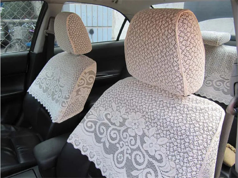 Half Lei mesh seat cover Lace car seat clothes four seasons use for Octavia car care 8pieces/set